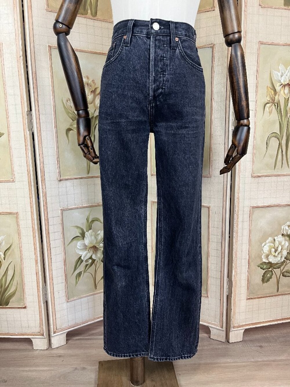 Aritzia High Waist Denim Forum Black Jeans